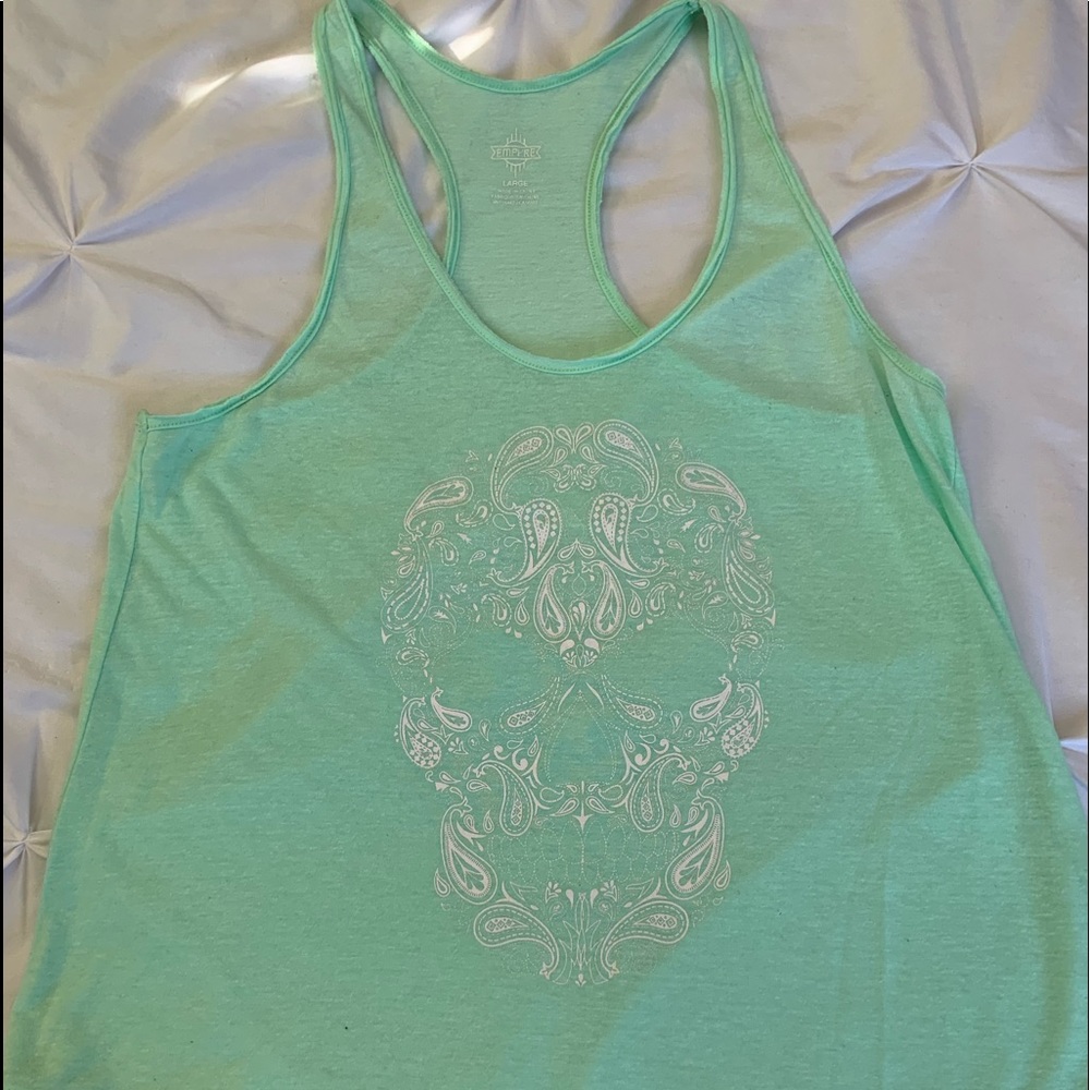 green tank top